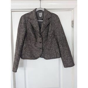 People Like Frank Blazer women's size Large brown alpaca wool blend career‎